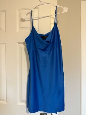 Dynamite Royal Blue Cowl Neck Mini Slip Dress